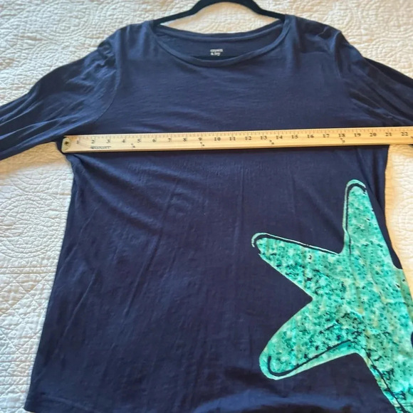 Crown and Ivy 3/4 Length Starfish Top. Size 1X. #Coastal Grandma. - Picture 5 of 6